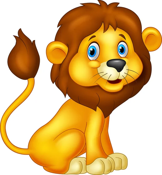 Cartoon lion sitting — Stock Vector