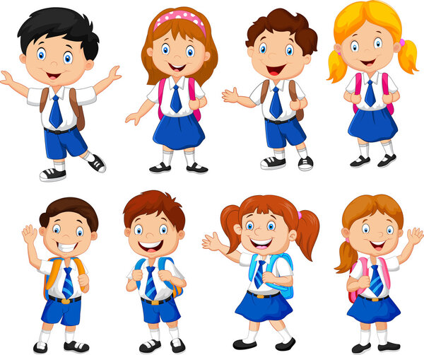 Illustration of school children cartoon