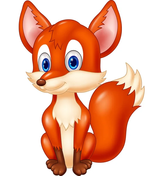 Cartoon animal fox illustration — Stock Vector