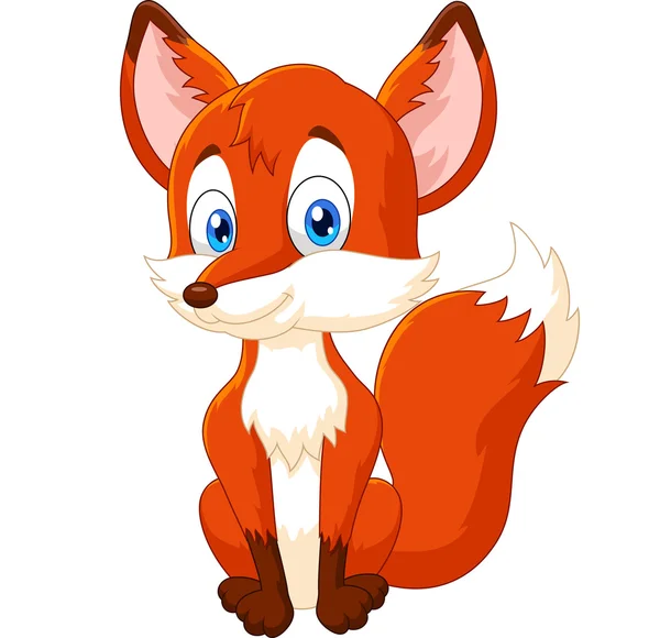 Cartoon animal fox posing — Stock Vector