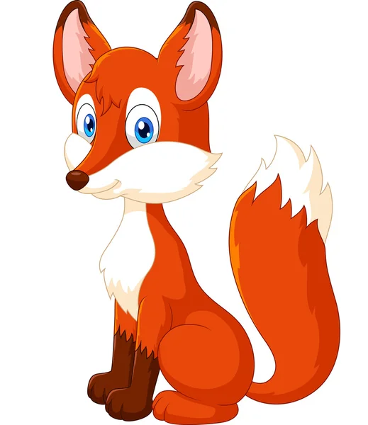 Adorable fox cartoon — Stok Vektör