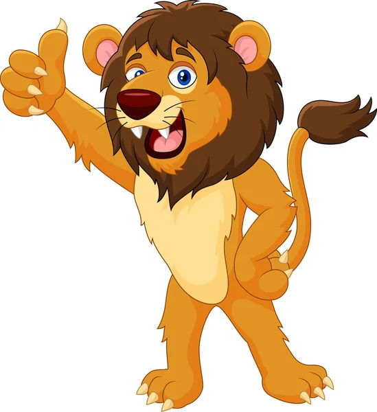 Lion gives thumb up — Stock Vector
