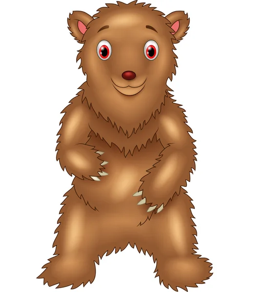 Cartoon big bear standing with white background — Stockvector