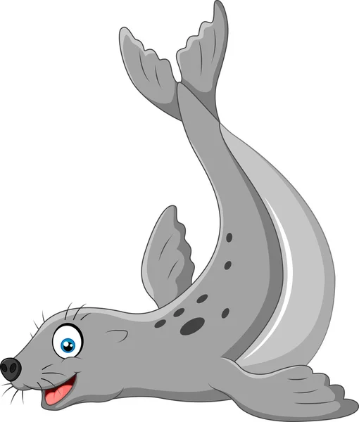 Illustration of seals happy smile on white back ground — Stock vektor