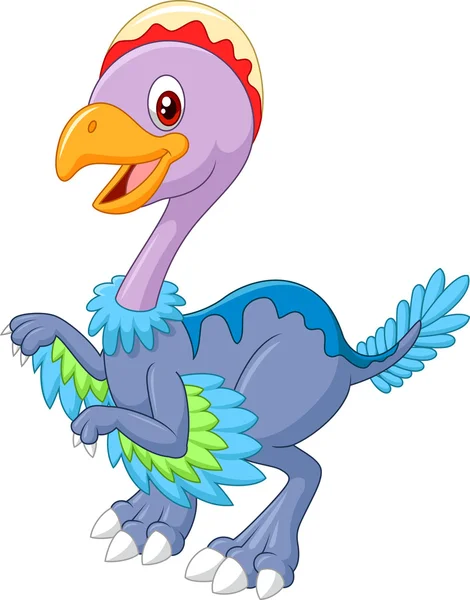 Cartoon baby dinosaur archaeopteryx - Stok Vektor