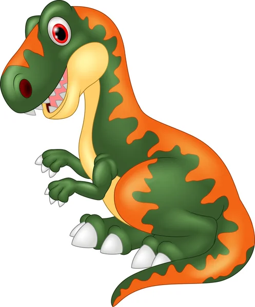 Dessin animé heureux tyrannosaure illustration — Image vectorielle