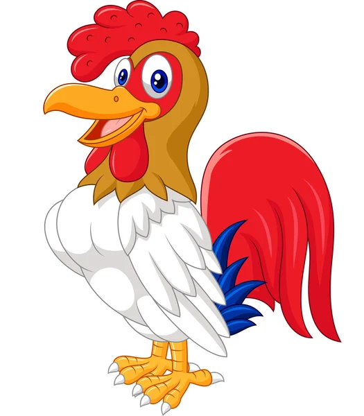 Coq de poulet dessin animé posant — Image vectorielle