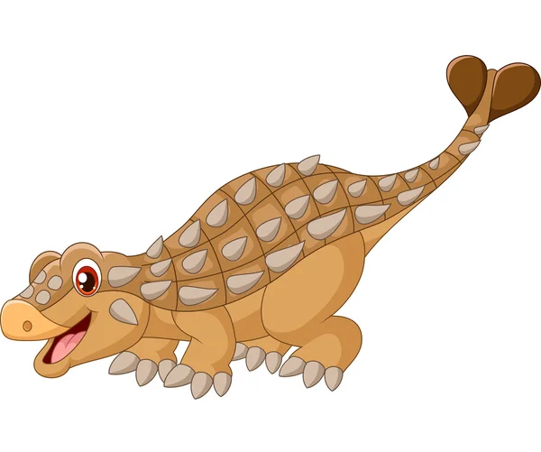 Kartun bahagia ankylosaurus - Stok Vektor