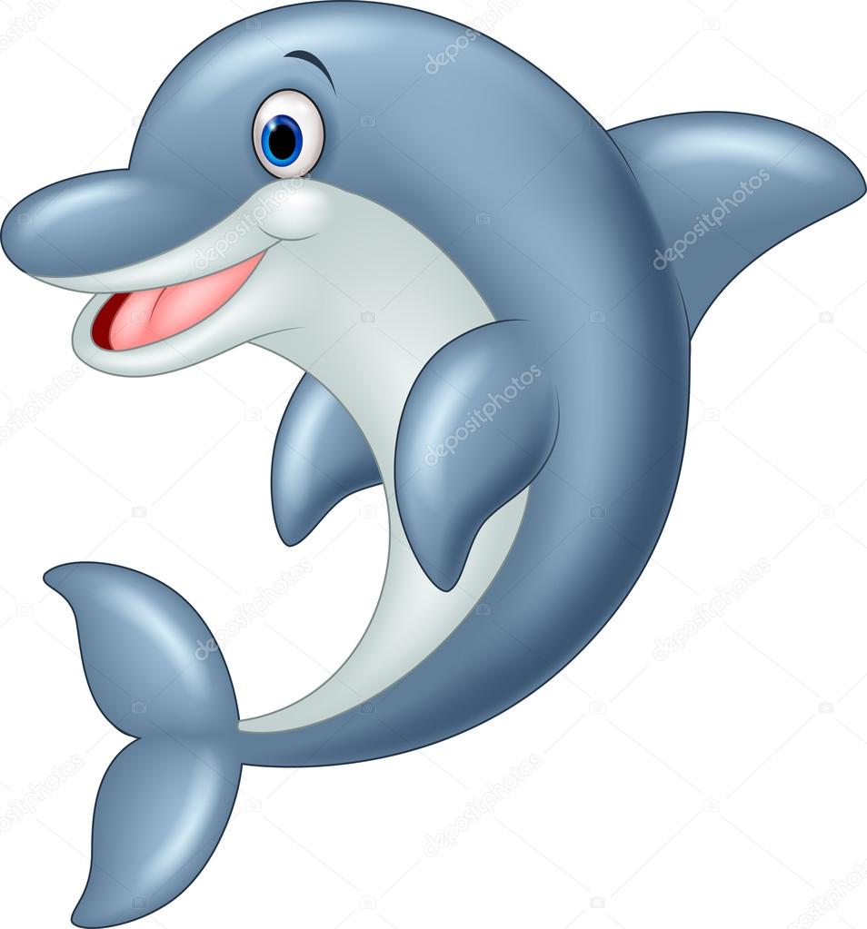 Standing Dolphin Vector Illustration