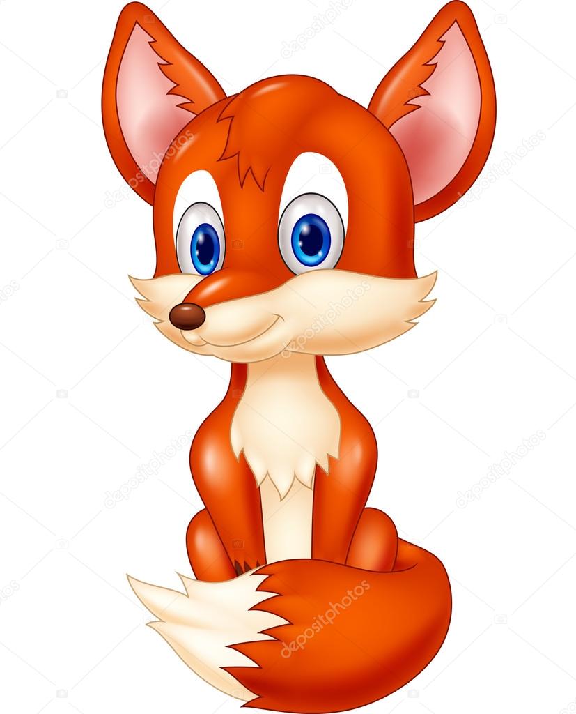 Cute animal fox posing