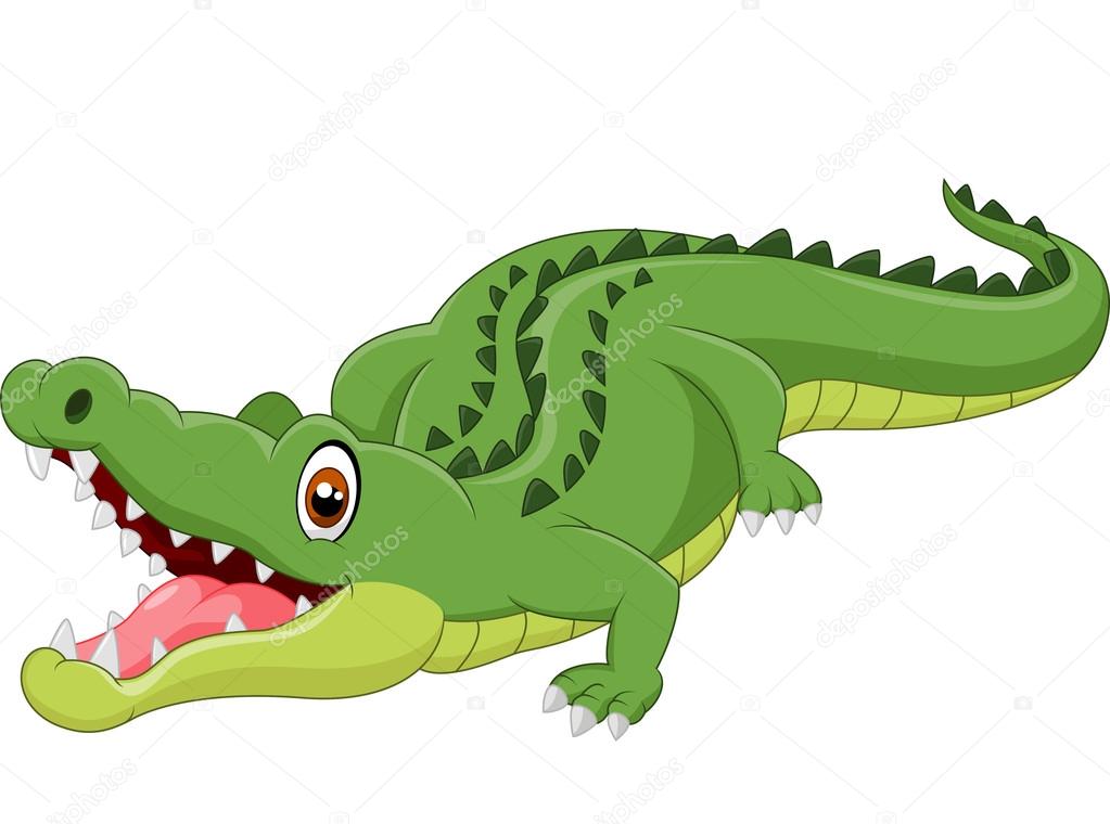 Crocodilo Réptil Personagem Animal Ilustração Desenho Animado