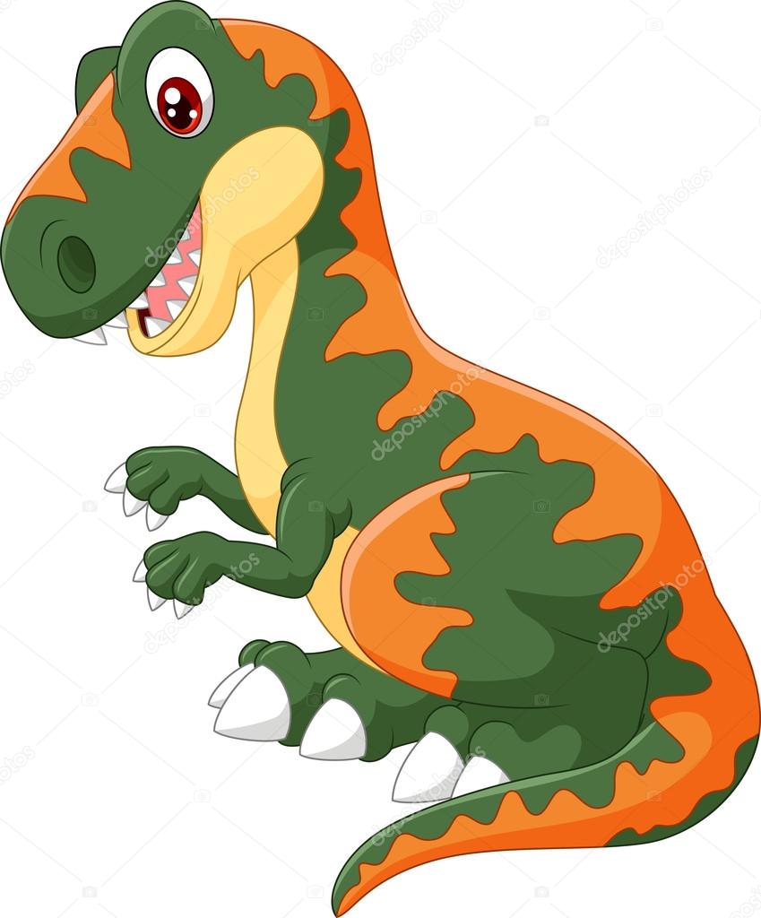 Cartoon happy tyrannosaurus illustration