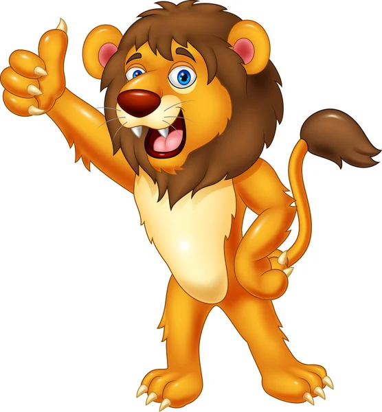 Lion gives thumb up — Stock Vector