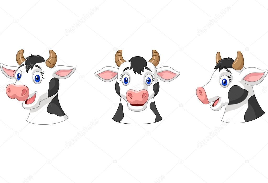 Cartoon cow head collection