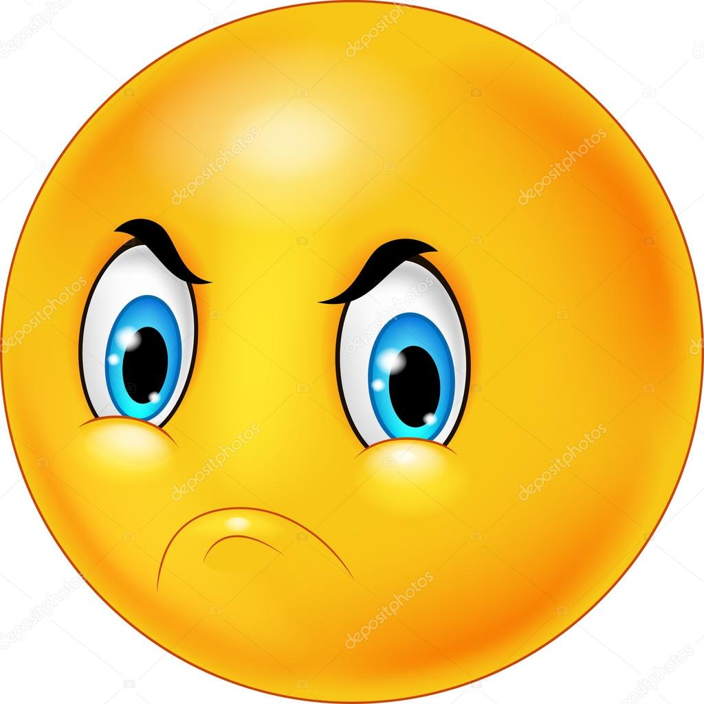 Scared emoticon smiley cartoon, Stock vector