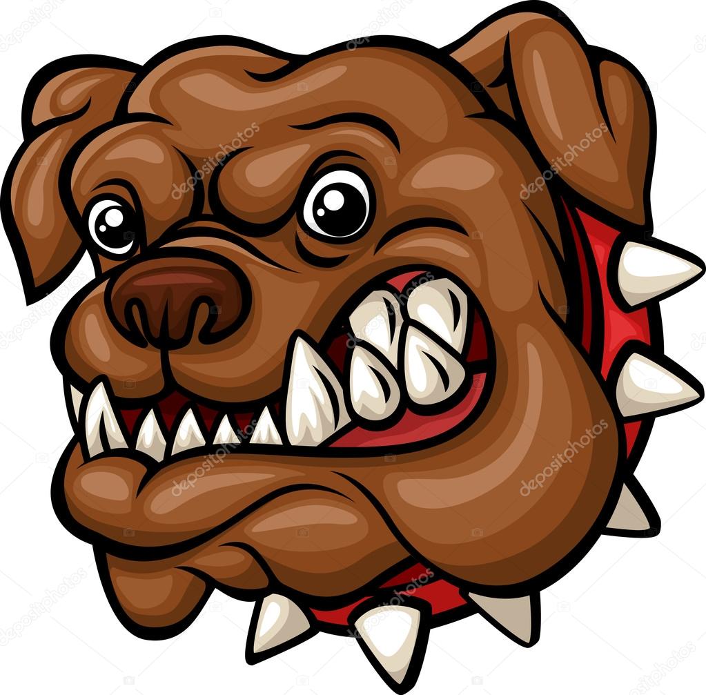 Angry cartoon bulldog head mascot Stock Vector by ©tigatelu 84192522