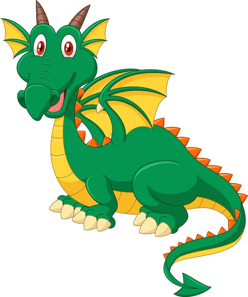 Cartoon happy green dragon Stock Vector by ©tigatelu 84827142