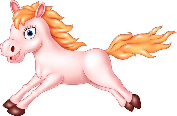 Иллюстрация бега красивой розовой лошади — стоковый вектор