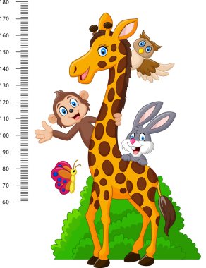 Kids height scale with funny animals