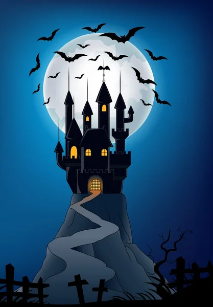 Halloween Hintergrund mit Spukschloss — Stockvektor