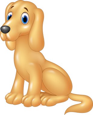 Çizgi film çok güzel köpek oturan