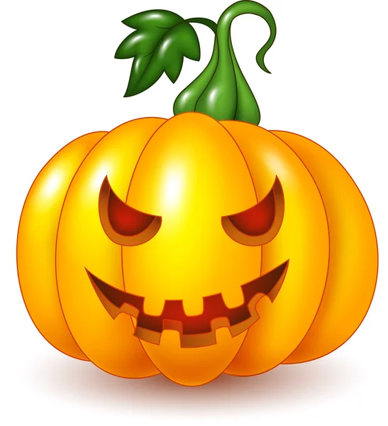 Calabaza de Halloween de dibujos animados aislada sobre fondo blanco — Vector de stock