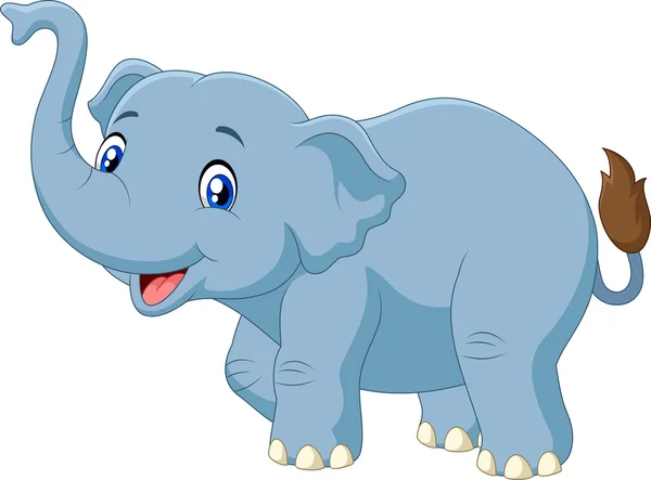 Cute cartoon olifant geïsoleerd op witte achtergrond — Stockvector