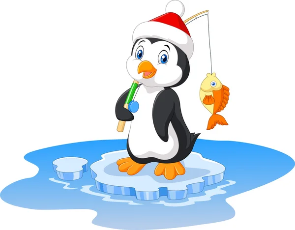 Illustration de la pêche au pingouin — Image vectorielle