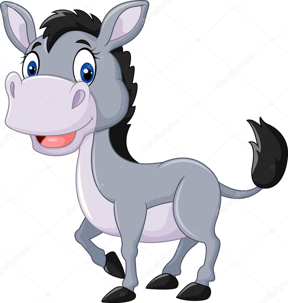 Cute baby donkey isolated on white background — Stock Vector © tigatelu ...