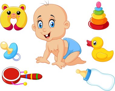 Sevimli bebek bebek oyuncak koleksiyonu ayarla