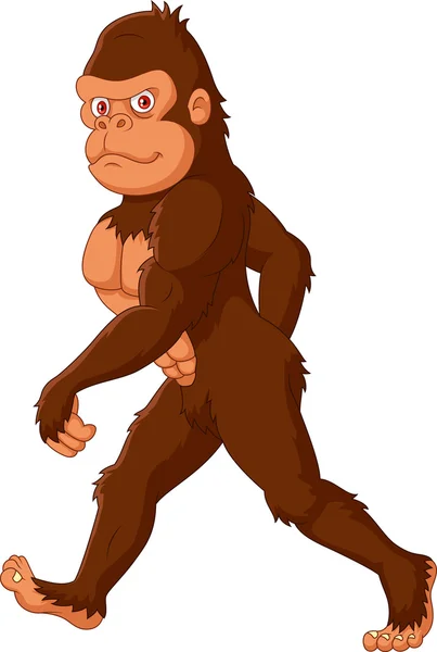 Caricature Sasquatch marche — Image vectorielle