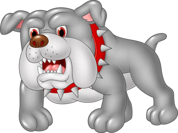 Cartoon dühös bulldog elszigetelt fehér háttér — Stock Vector