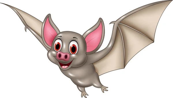 Bat cartoon flying, isolated on white background — Stock Vector
