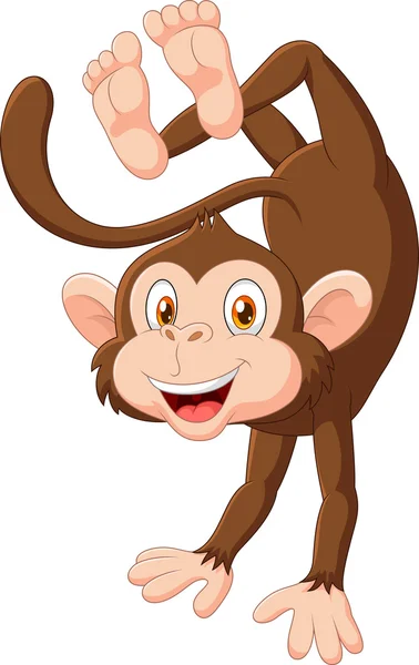 Gelukkig aap cartoon dansen — Stockvector