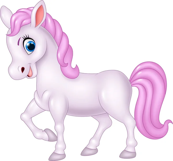 Lindo caballo pony aislado sobre fondo blanco — Vector de stock