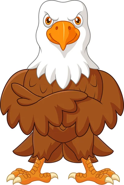 Cute eagle cartoon posing. isolated on white background — Stock Vector