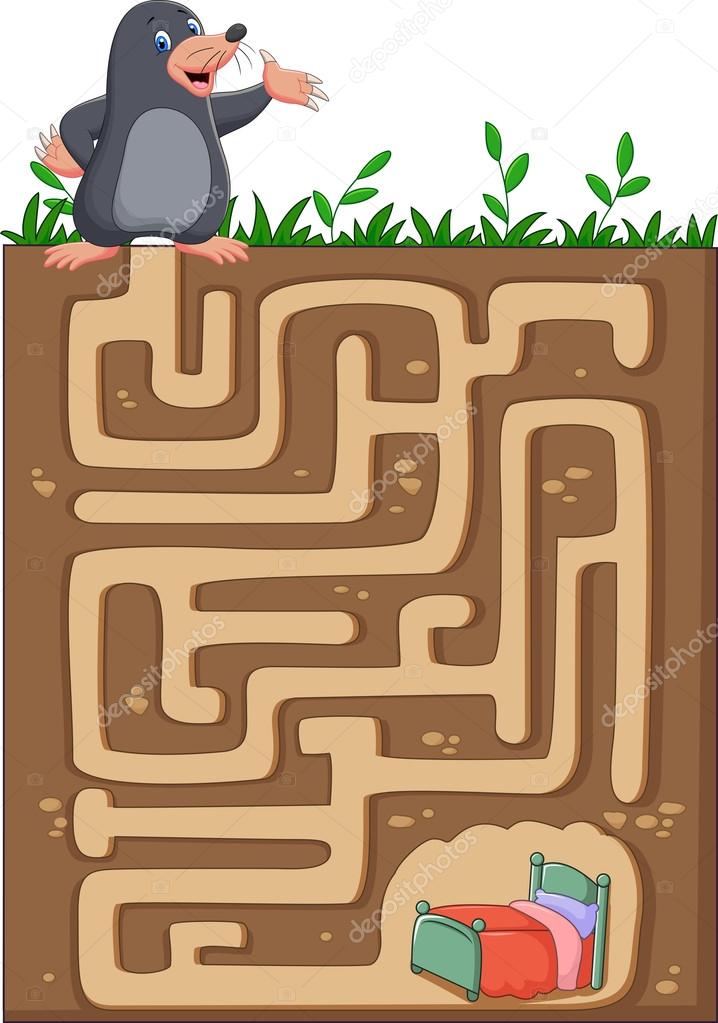 Help mole to find way home in an underground maze.