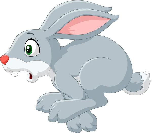 Cartoon panic bunny running isolated on white background — Stock Vector