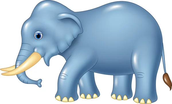 Leuke olifant mascotte geïsoleerd op witte achtergrond — Stockvector