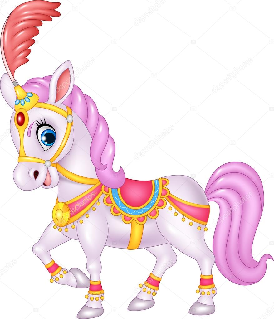Cute circus horse isolated on white background Stock Illustration by ...