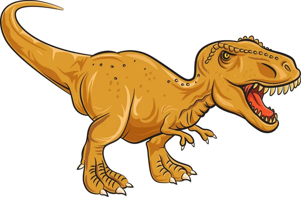 Tyrannosaurus Rex karakter geïsoleerd op witte achtergrond — Stockvector