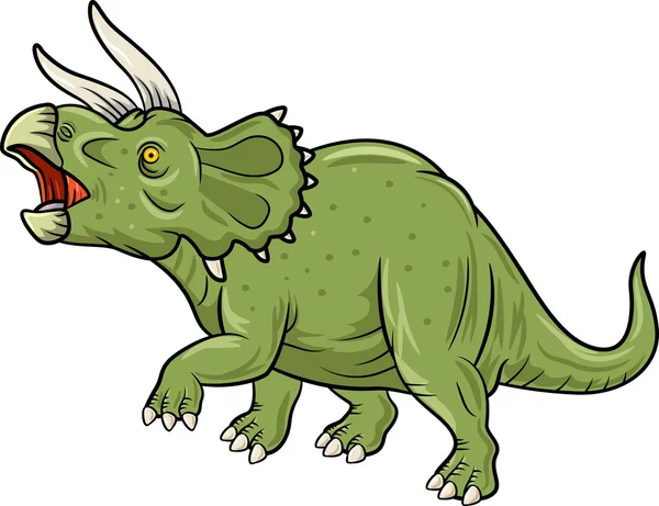 Милий Triceratops три рогаті динозавра ізольовані — стоковий вектор