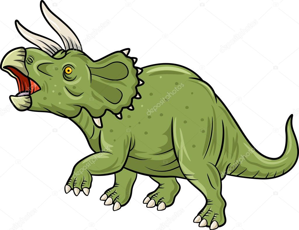 triceratops with three long horns