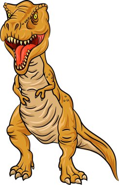 Tyrannosaurus Rex karakteri beyaz arkaplanda izole edildi
