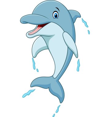 Cartoon dolphin jumping clipart
