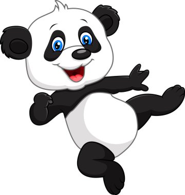 Sevimli bebek panda beyaz arka planda izole edilmiş.