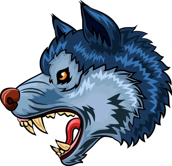 Illustratie van karakter van de boze wolf geïsoleerd op witte achtergrond — Stockvector