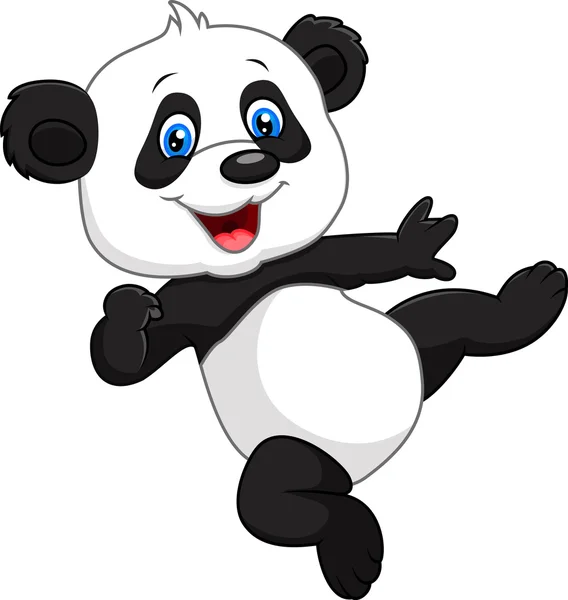 Adorável bebê panda isolado no fundo branco — Vetor de Stock