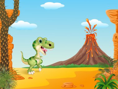 Tarih öncesi geçmişi olan komik bir dinozor.