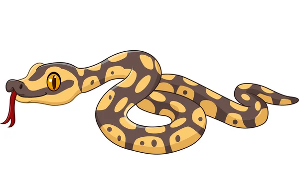Personaje de serpiente de dibujos animados aislado sobre fondo blanco — Vector de stock